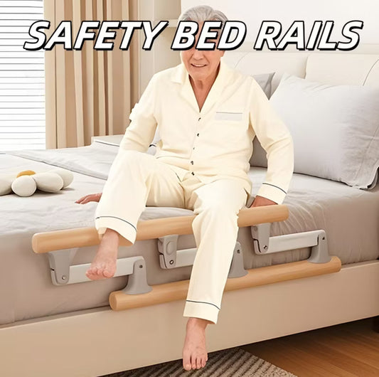 Folding Bed Rails Safety Bed Assist Rail with Adjustable Heights (59cmx37cm)