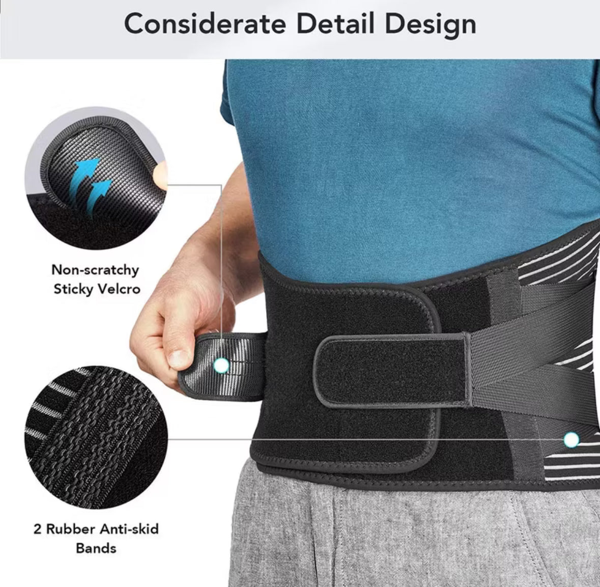 Double Pull Back Lumbar Support Belt Waist Spine Waist Trainer Brace Back Pain Relief
