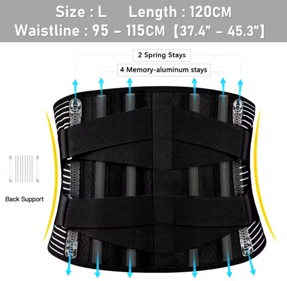 Double Pull Back Lumbar Support Belt Waist Spine Waist Trainer Brace Back Pain Relief