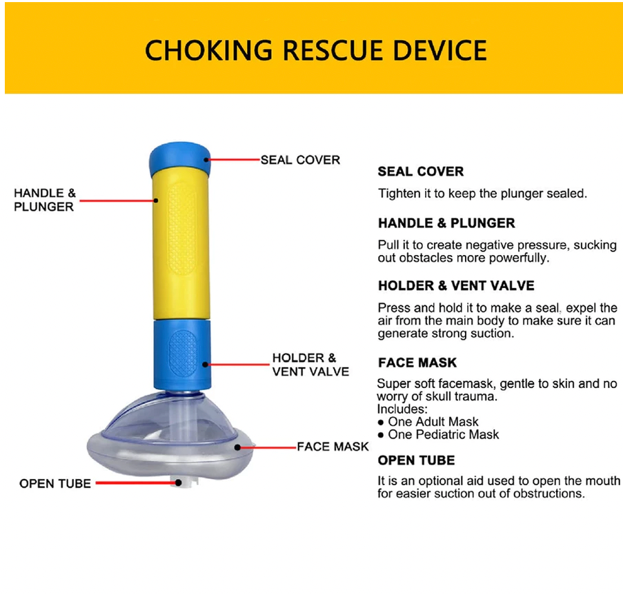 Choking Rescue Device for Kids and Adults with 2 Masks (Portable)